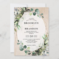 Eukalyptus Greenery Modern Wood Geometric Wedding