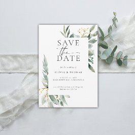 Eukalyptus Greenery Moderne Elegante Hochzeit Save The Date