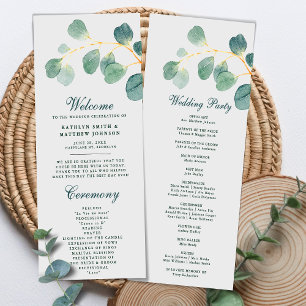 Eukalyptus Greenery Moderne Elegante Sommerhochzei Programm
