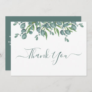 Eukalyptus Greenery Moderne Sage Script Wedding Dankeskarte