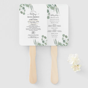 Eukalyptus Greenery Modernes Chic Hochzeitsprogram Fächer