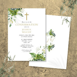 Eukalyptus Greenery Monogram-Bestätigung Einladung