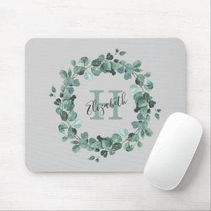 Eukalyptus Greenery Personalisiert Monogram Mousepad