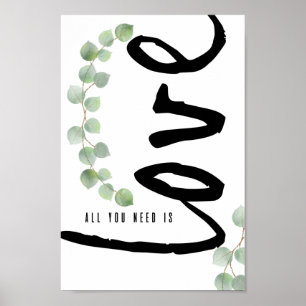 Eukalyptus Greenery Personalisierte Liebe Poster