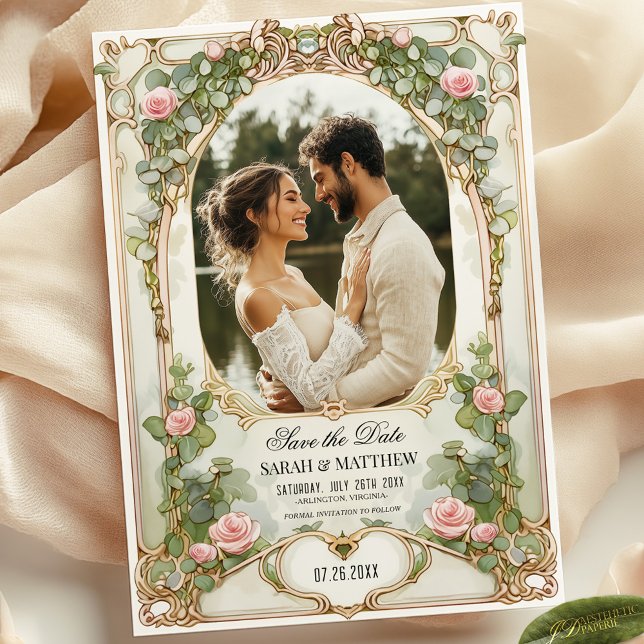 Eukalyptus Greenery Pink Floral Save the Date Einladung (Von Creator hochgeladen)