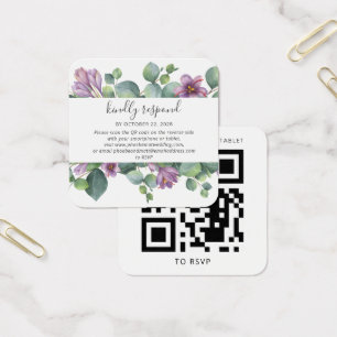 Eukalyptus Greenery QR Code Wedding RSVP Card