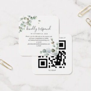 Eukalyptus Greenery QR Code Wedding RSVP Card