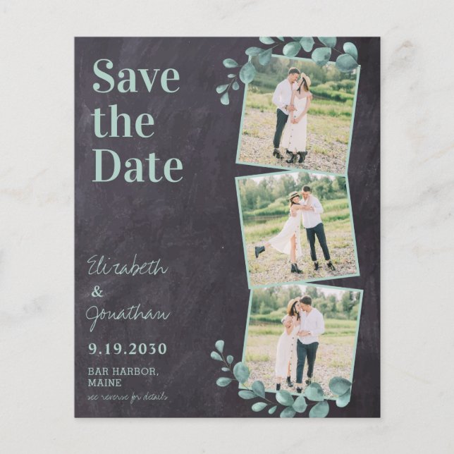 Eukalyptus Greenery QR Code Wedding Save the Date (Vorderseite)