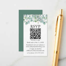 Eukalyptus Greenery QR Wedding RSVP Begleitkarte