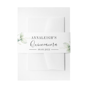 Eukalyptus Greenery Quinceanera 15. Geburtstag Einladungsbanderole