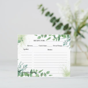 Eukalyptus Greenery Rezpe Card Brautparty