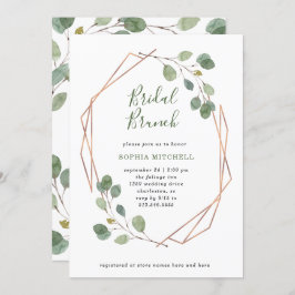 Eukalyptus Greenery | Rose Gold Geo Bridal Brunch Einladung