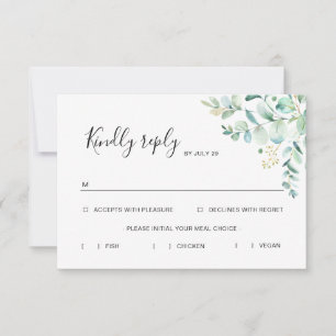 Eukalyptus Greenery Rsvp Card mit Optionen für die Karte