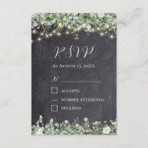 Eukalyptus Greenery RSVP Card | rustikal