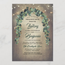 Eukalyptus Greenery Rustic Engagement Party Einladung