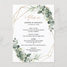Eukalyptus Greenery Rustic Geometric Wedding Menu Menükarte