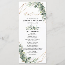 Eukalyptus Greenery Rustic Geometric Wedding Programm