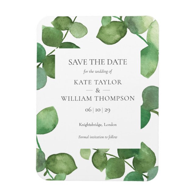 Eukalyptus Greenery Save the Date Magnet (Vertikal)