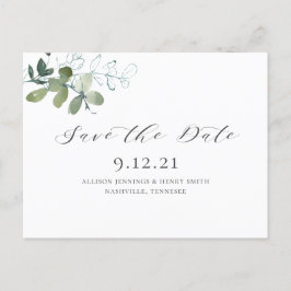 Eukalyptus Greenery Save the Date Wedding Ankündigungspostkarte