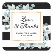 Eukalyptus Greenery Schwarz-weiß Gold Wedding