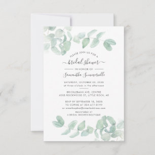 Eukalyptus Greenery Script Botanisches Brautparty Einladung