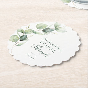 Eukalyptus Greenery Script-Brautparty Untersetzer