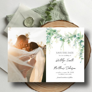 Eukalyptus Greenery Script Modern Save the Date Magneteinladung