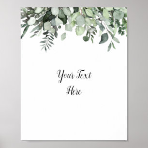 Eukalyptus Greenery Sign Poster