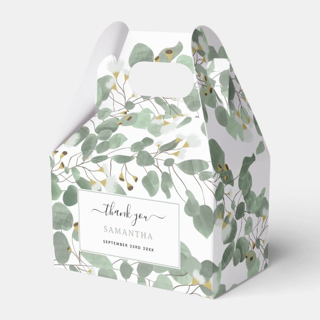 Eukalyptus Greenery Silver Dollar Gum Blüten Geschenkschachtel (Vorderseite)