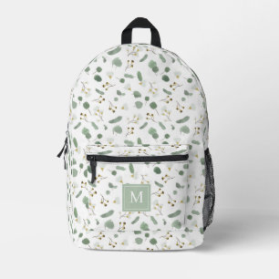 Eukalyptus Greenery Silver Dollar Mit Monogramm Bedruckter Rucksack