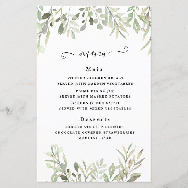 Eukalyptus Greenery Simple Wedding (Vorderseite)