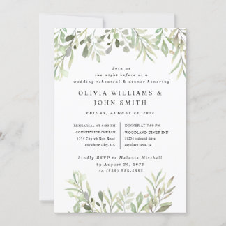 Eukalyptus Greenery Simple Wedding Einladung