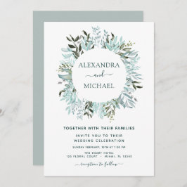 Eukalyptus Greenery Succulent Elegant Wedding Einladung