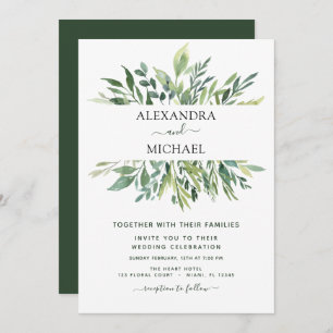 Eukalyptus Greenery Succulent Elegant Wedding Einladung