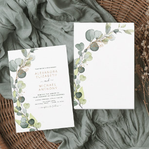 Eukalyptus Greenery Succulent Elegant Wedding Einladung