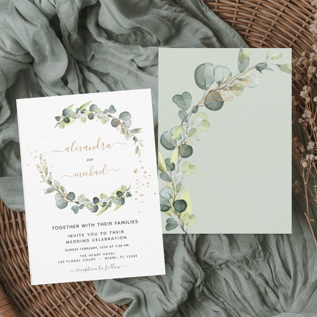 Eukalyptus Greenery Succulent Elegant Wedding Einladung (Von Creator hochgeladen)