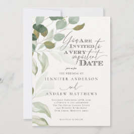 Eukalyptus Greenery Succulent Elegant Wedding Einladung