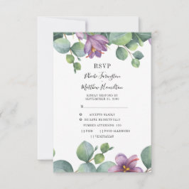 Eukalyptus Greenery Succulent Floral Wedding RSVP Karte