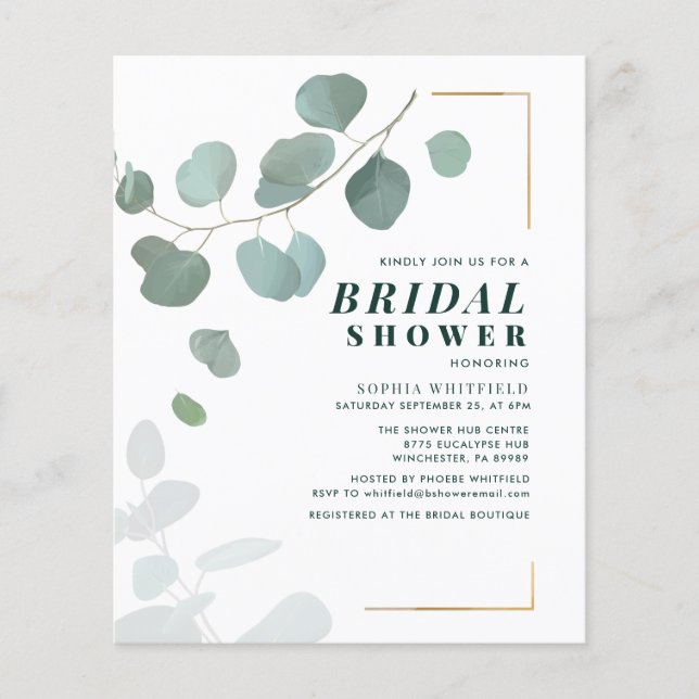 Eukalyptus Greenery Sukkulentes Brautparty (Vorderseite)