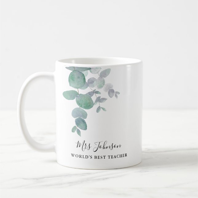 Eukalyptus Greenery Teacher  Kaffeetasse (Links)