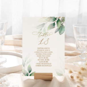 Eukalyptus Greenery Tischnummer 18 Seating Chart
