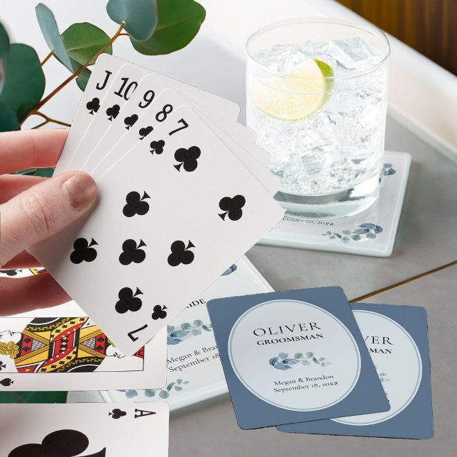 Eukalyptus Greenery Trauzeuge Wedding Party Spielkarten (Eucalyptus wedding gift playing cards to personalize for anyone or everyone in your wedding party)