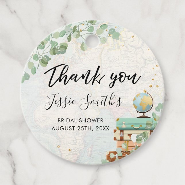 Eukalyptus Greenery Travel Brautparty Favor Ta Geschenkanhänger (Vorderseite)