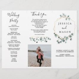 Eukalyptus Greenery Tri-Fold Wedding Program Foto Flyer