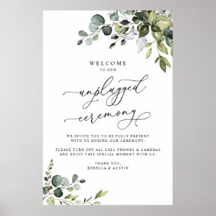 Eukalyptus Greenery Unplugged Wedding Zeremony Poster