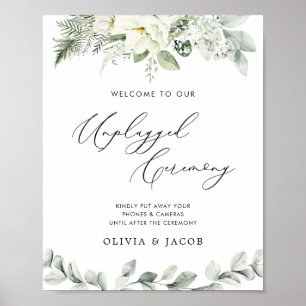 Eukalyptus Greenery Unplugged Wedding Zeremony Poster