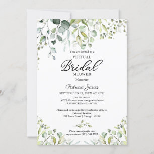 Eukalyptus Greenery Virtual Brautparty Invitati Einladung