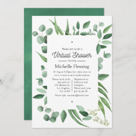 Eukalyptus Greenery Virtual Shower Einladung