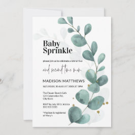 Eukalyptus Greenery Watercolor Baby Sprinkle Invit Einladung