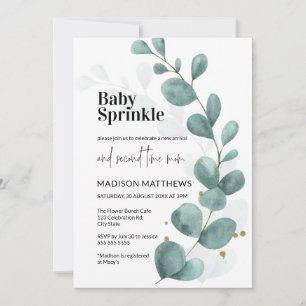 Eukalyptus Greenery Watercolor Baby Sprinkle Invit Einladung